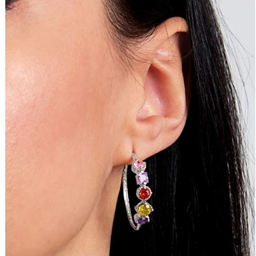 Pendientes aro Paradise plata de ley - Imagen 1