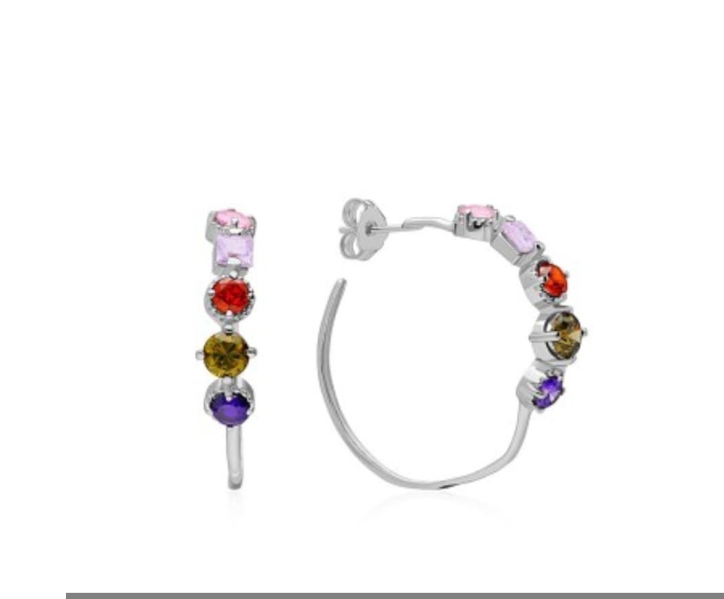 Pendientes aro Paradise plata de ley - Imagen 2