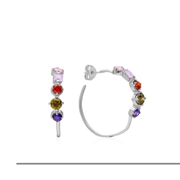 Pendientes aro Paradise plata de ley - Imagen 2