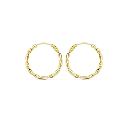 Pendientes aro salomónico oro 18 Kilates - Imagen 2