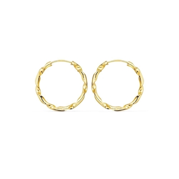 Pendientes aro salomónico oro 18 Kilates - Imagen 2