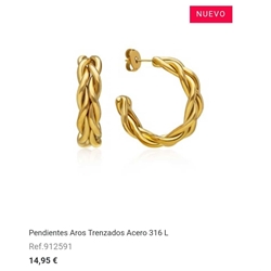 Pendientes aros trenzados - Imagen 1