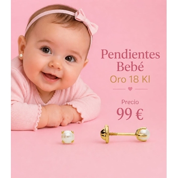 Pendientes con perlas de bebé oro  18 kilates - Imagen 1