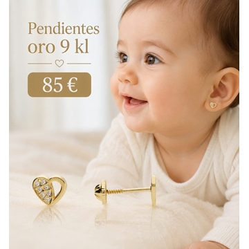 Pendientes corazón Oro bebé - Imagen 1