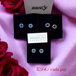 Pendientes cristal Swarovski plata de primera ley - Imagen 1
