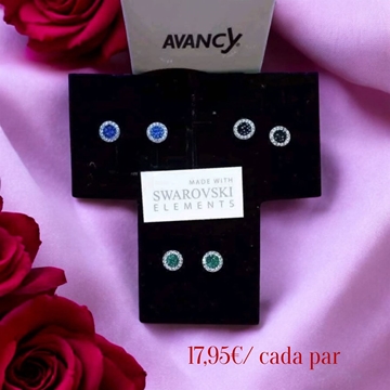 Pendientes cristal Swarovski plata de primera ley - Imagen 1