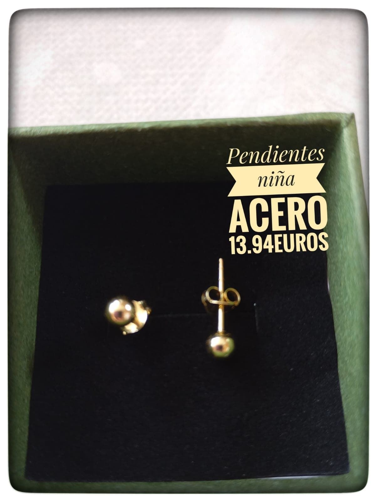 Pendientes de bola niña plata de ley - Imagen 1
