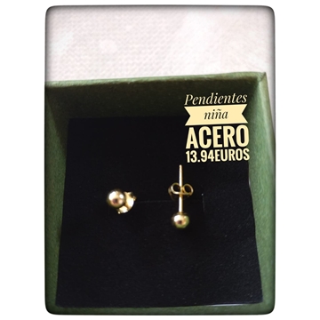 Pendientes de bola niña plata de ley - Imagen 1