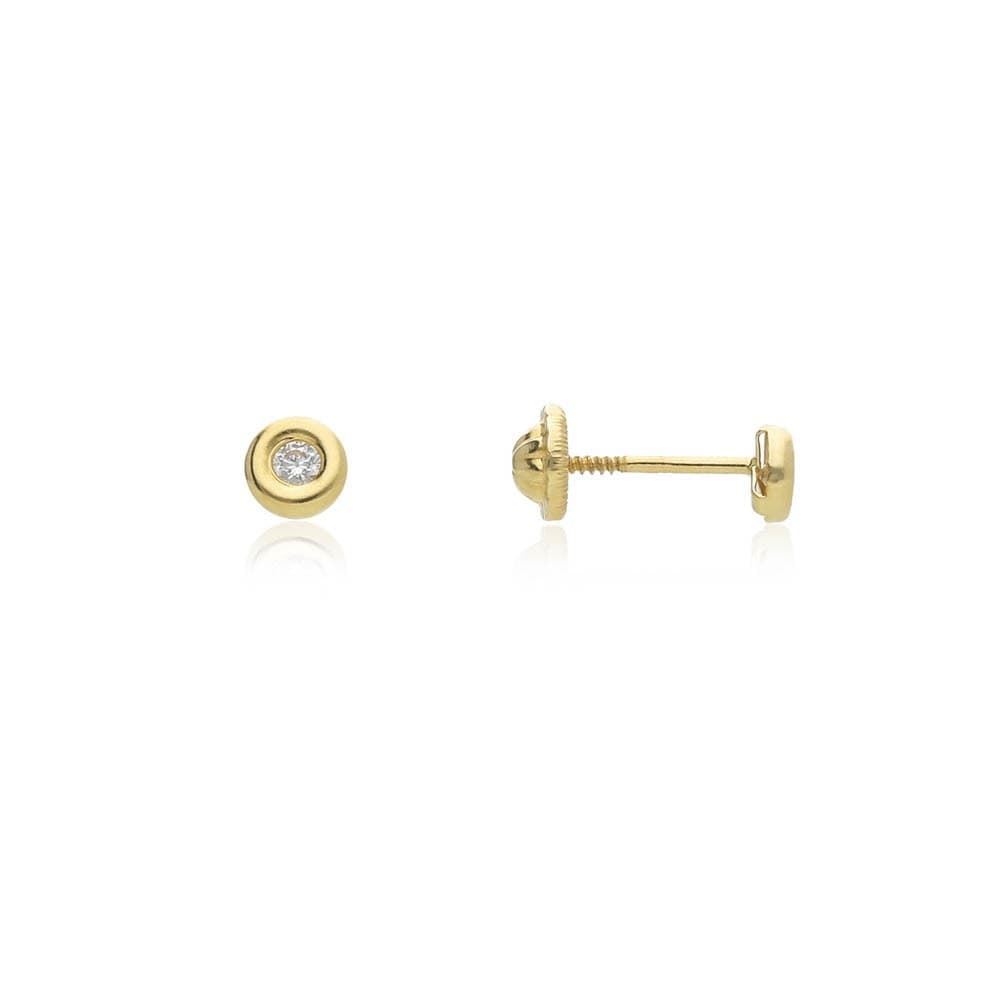 Pendientes Donuts con circonita oro 18 kilates - Imagen 1