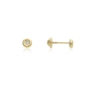 Pendientes Donuts con circonita oro 18 kilates - Imagen 1