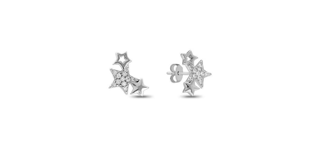 Pendientes estrella con circonitas - Imagen 1