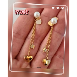 Pendientes largos corazón - Imagen 1