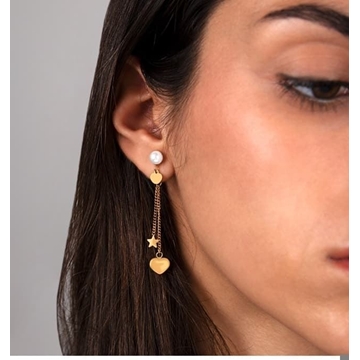 Pendientes largos corazón - Imagen 2