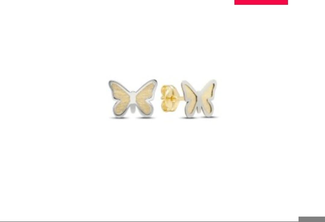 Pendientes mariposa bicolor oro 18 ktes - Imagen 1