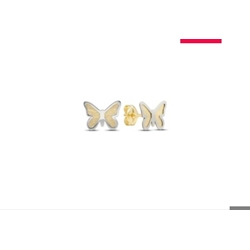 Pendientes mariposa bicolor oro 18 ktes - Imagen 1