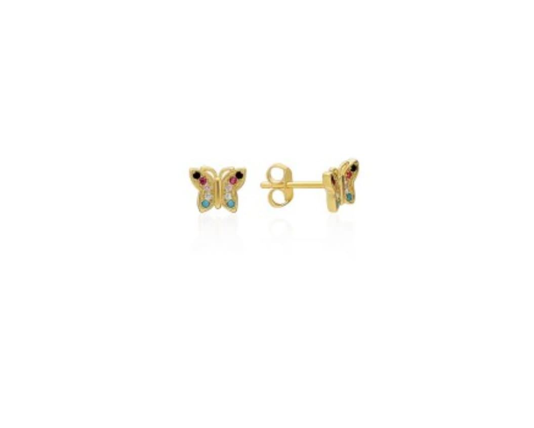Pendientes mariposa plata de ley - Imagen 1
