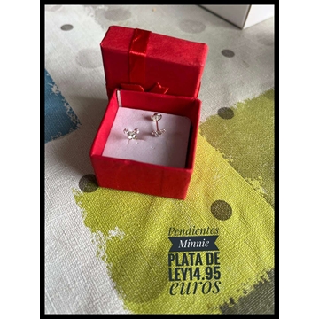 Pendientes Minnie plata de ley - Imagen 1