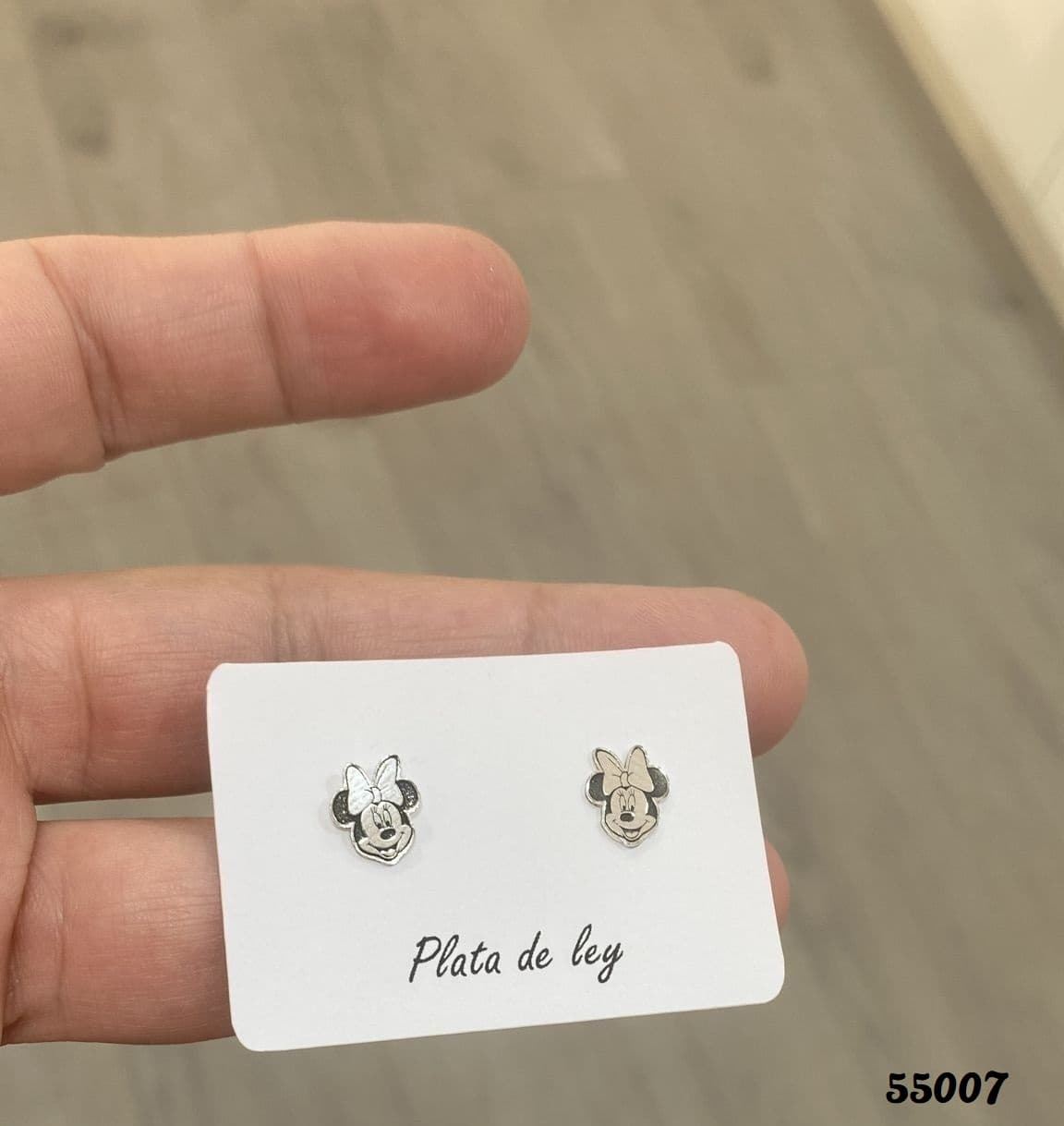 Pendientes Minnie plata de ley - Imagen 1