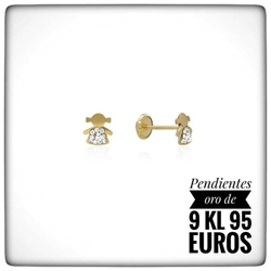 Pendientes niña silueta para bebé - Imagen 1