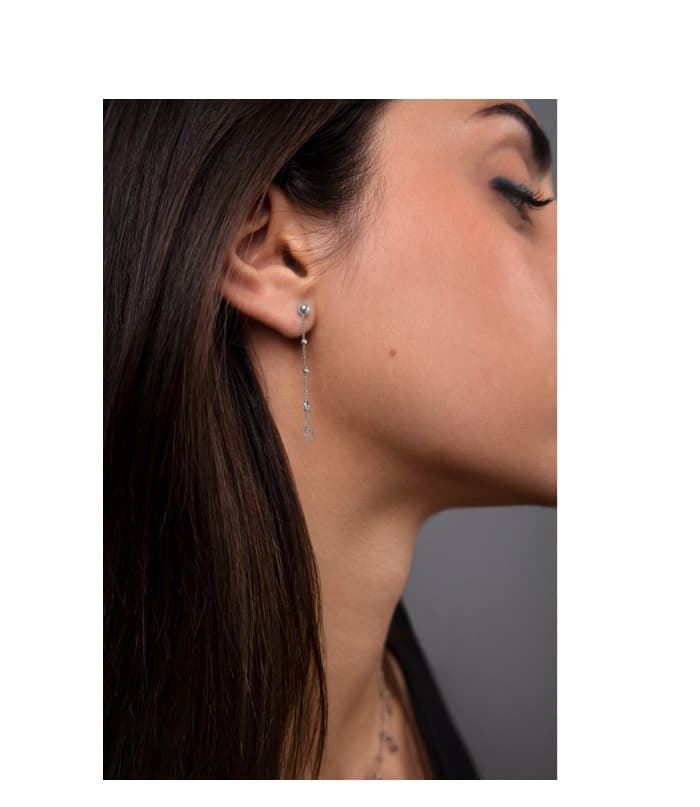 Pendientes notas musicales plata de 1° Ley - Imagen 1