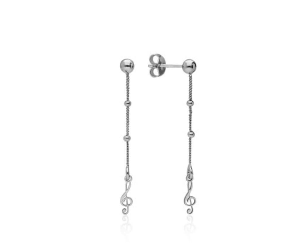Pendientes notas musicales plata de 1° Ley - Imagen 2