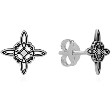 Pendientes nudo de bruja plata de primera ley - Imagen 1