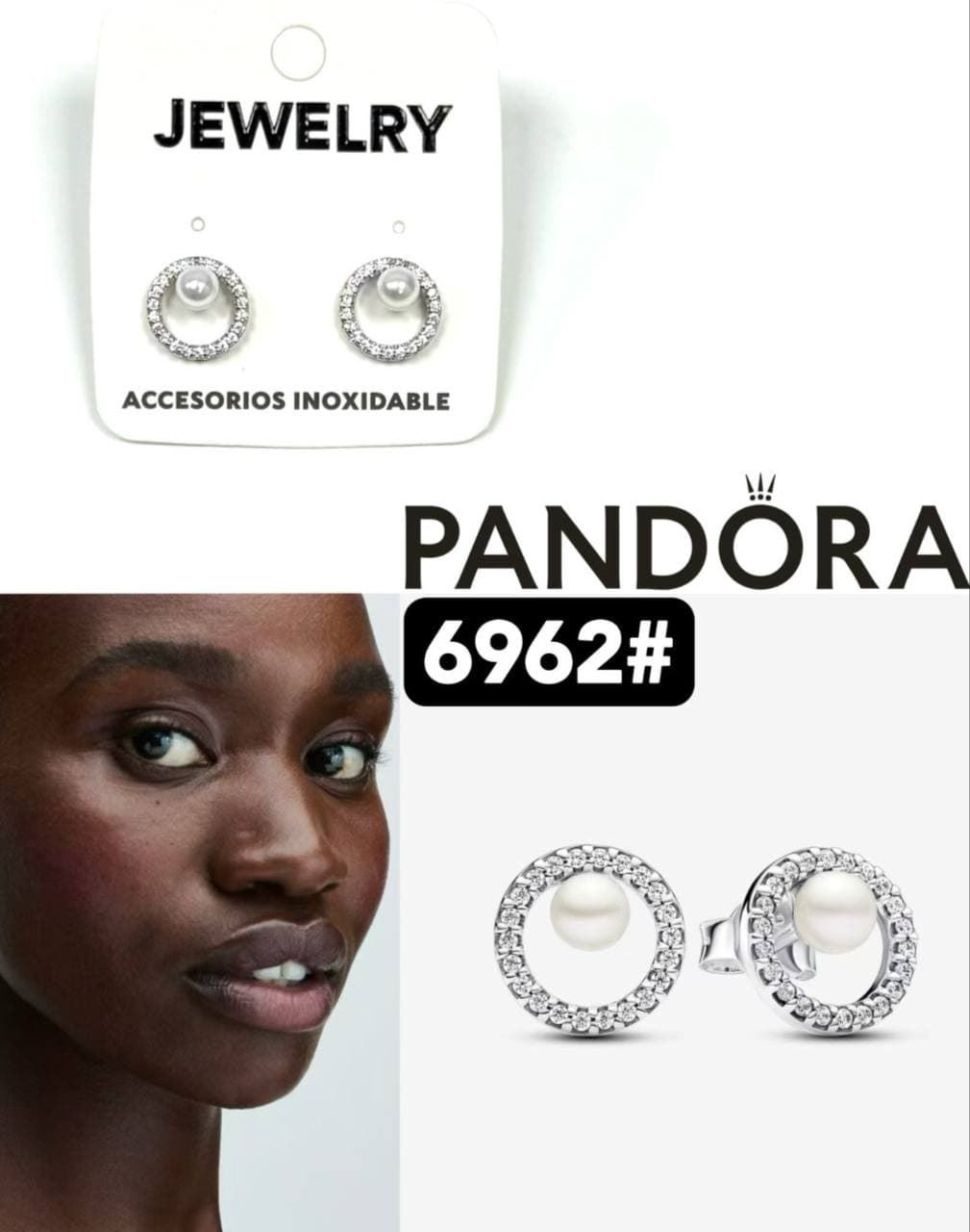 Pendientes Pandora con perlas - Imagen 1