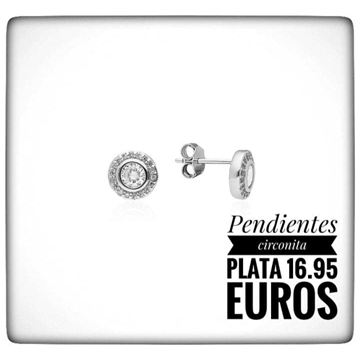 Pendientes redondos con circonita - Imagen 1