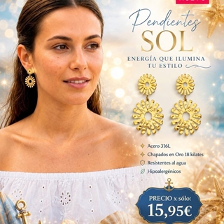 Pendientes Sol acero avancy - Imagen 1