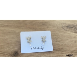 Pendientes Stich con circonita - Imagen 1