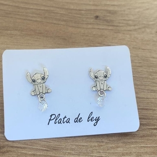 Pendientes Stich con circonita - Imagen 1