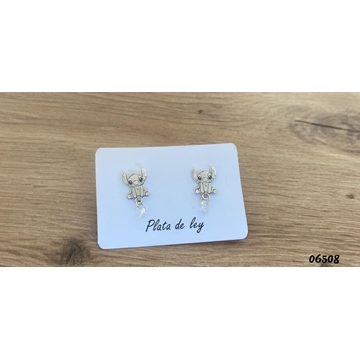 Pendientes Stich con circonita - Imagen 1