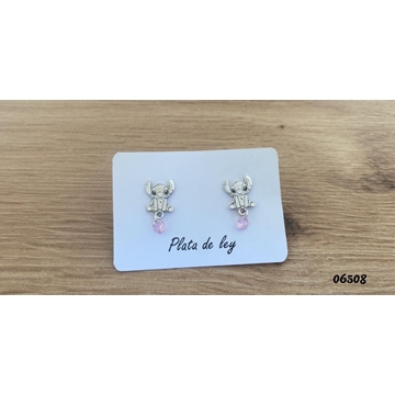 Pendientes Stich con circonita - Imagen 2