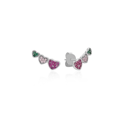 Pendientes tres corazones plata de ley - Imagen 1