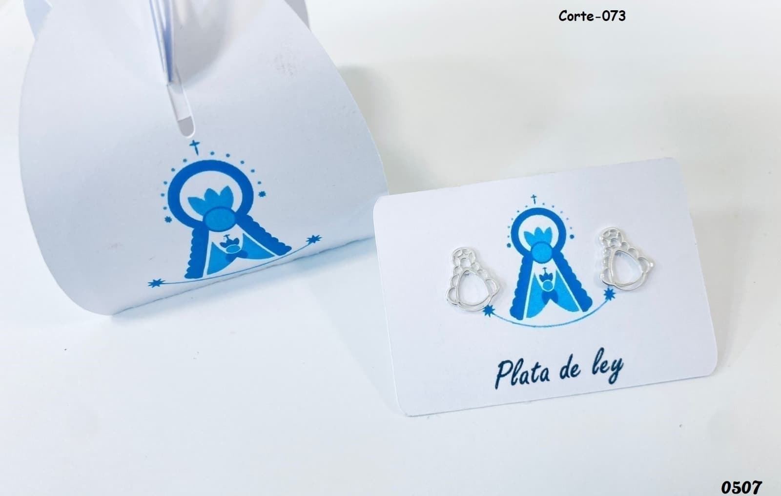 Pendientes Virgen del Rocío plata - Imagen 1