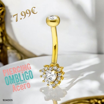 Piercing de ombligo corazón - Imagen 1