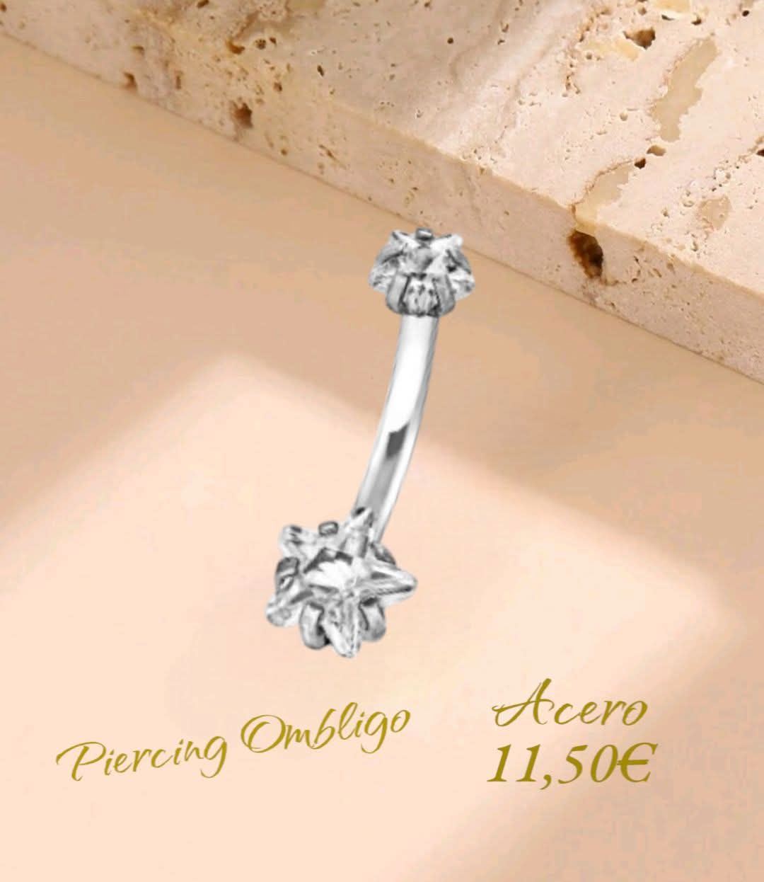 piercing de ombligo estrella con circonita - Imagen 1