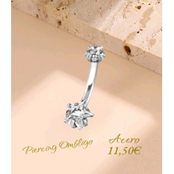 piercing de ombligo estrella con circonita - Imagen 1