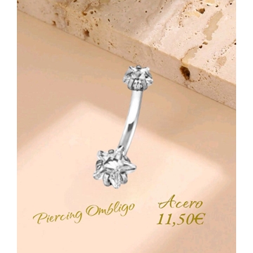 piercing de ombligo estrella con circonita - Imagen 1