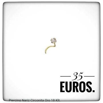 Piercing nariz con circonita oro 18 ktes. Avancy - Imagen 1