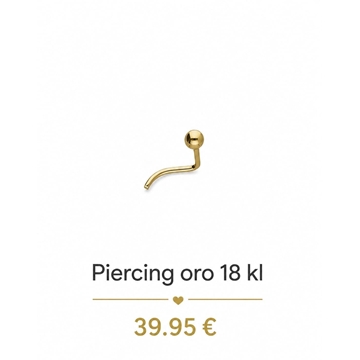 Piercing nariz de bola oro 18 kilates - Imagen 1