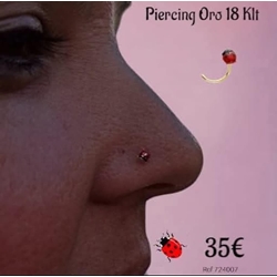 Piercing nariz mariquita oro 18 kilates Avancy - Imagen 1