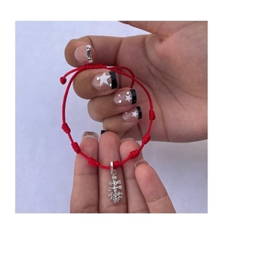 Pulsera 7 nudos cruz de Caravaca plata de ley - Imagen 1