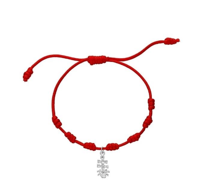 Pulsera 7 nudos cruz de Caravaca plata de ley - Imagen 2