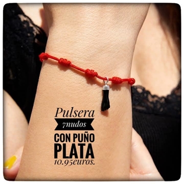 Pulsera 7 nudos puño higa de la suerte - Imagen 1