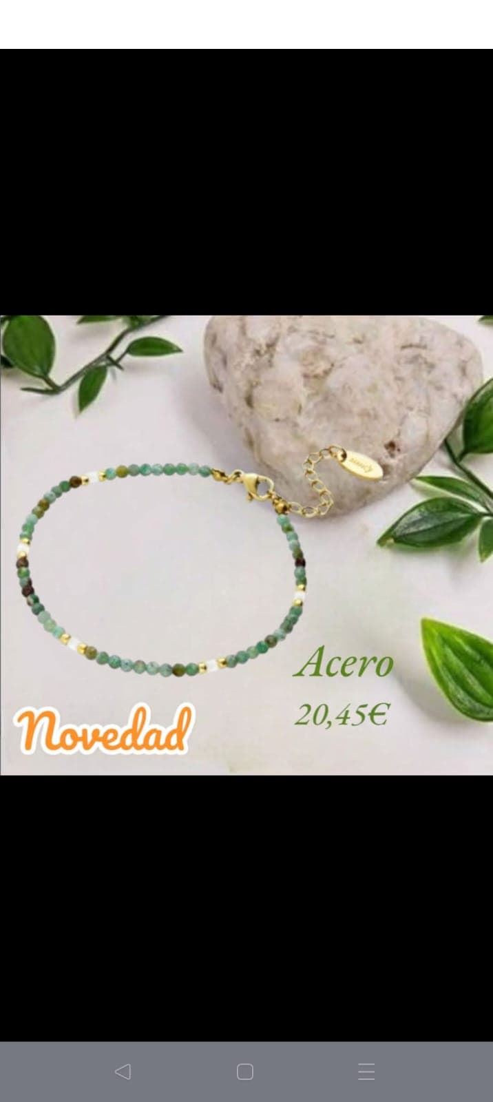 Pulsera Amazonita cuarzo rosa - Imagen 1