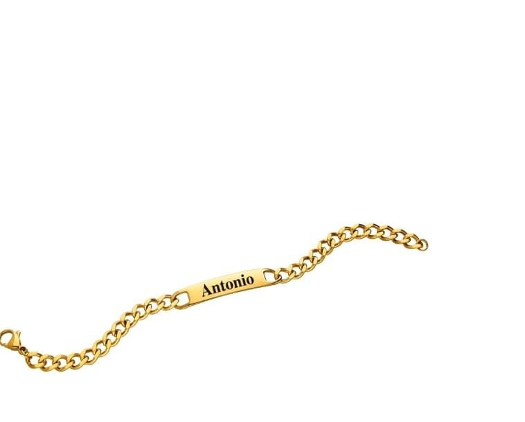 Pulsera barbada exclava acero con placa - Imagen 2