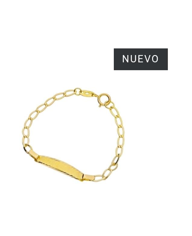 Pulsera bebé con placa oro 18 ktes - Imagen 2