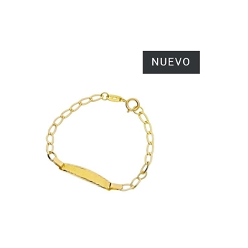 Pulsera bebé con placa oro 18 ktes - Imagen 2
