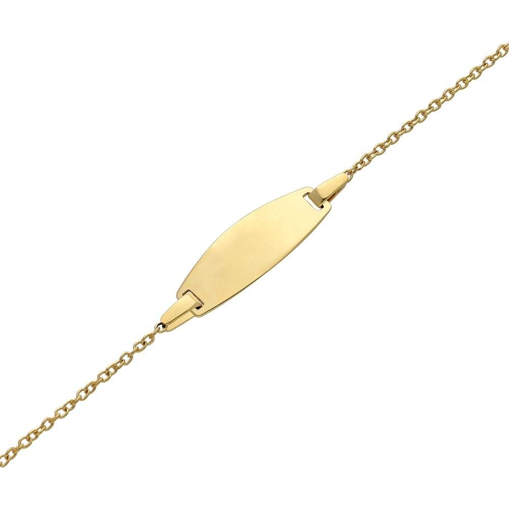 Pulsera bebé con placa personalizada oro 9 kilates - Imagen 1